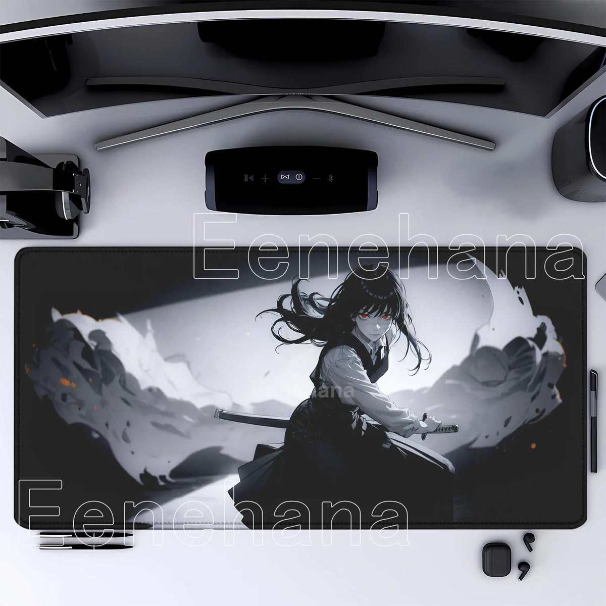 Chainsaw Man Mouse Pad – Katana Fighter Large Desk Mat