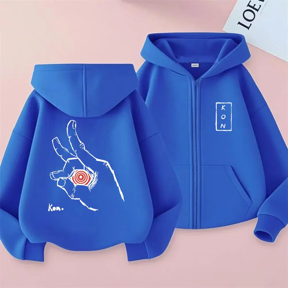 Chainsaw Man Sweat à Capuche Zippé – Symbole Main Édition Bleu