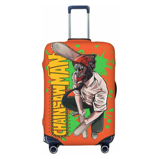 Funda para Maleta de Chainsaw Man – Denji Demonio Naranja y Verde Estilo Manga