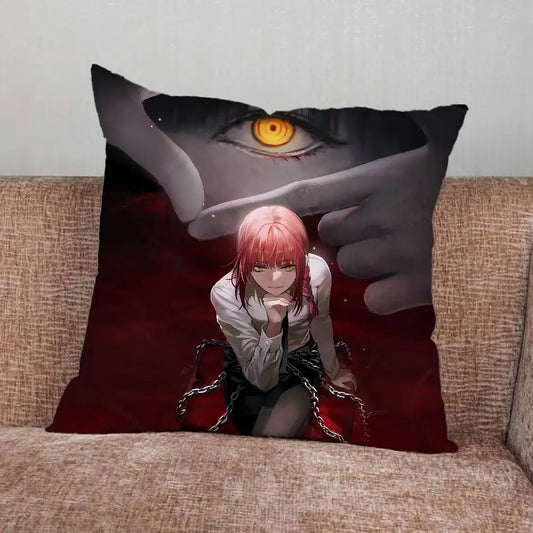 Chainsaw Man Coussin Décoratif – Makima Diable Contrôle Œil Doré